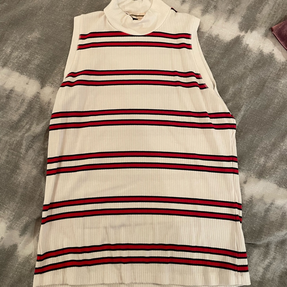 Striped ribbed tank